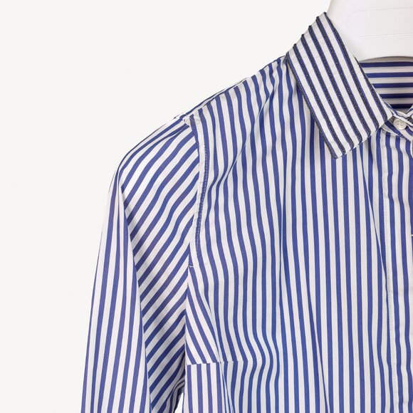 Brunello Cucinelli AW/16 Blue White Striped Monili-Bead Shirt - Picture 6 of 10